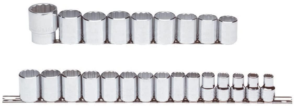 Stanley Proto J54211 24 Piece 12 Point 1/2" Drive Metric Socket Set