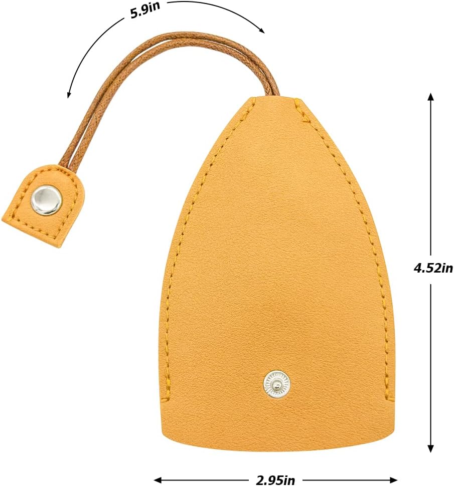 Car Key Case, 2PCS Creative Pull-Out Key Sleeve Keychain Bags, PU Leather Large-Capacity Protective Key Holder Hook (Yellow)
