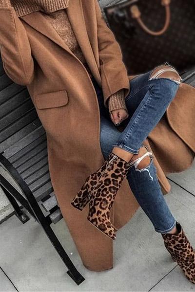 Simple Casual Solid Color Coat