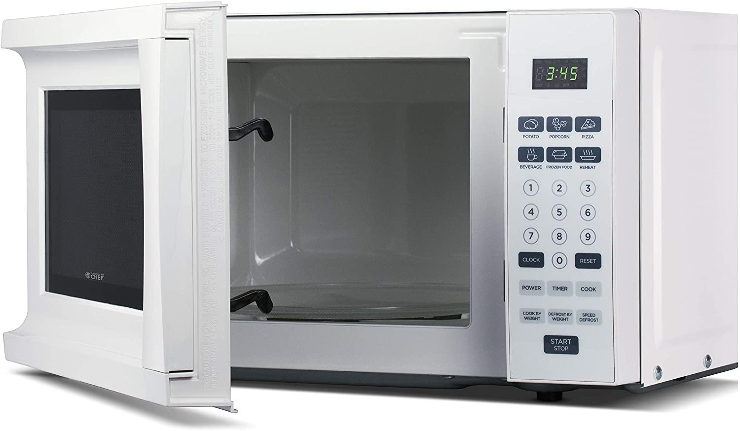 Commercial Chef CHM770W 700 Watt Counter Top Microwave Oven, 0.7 Cubic Feet, White Cabinet