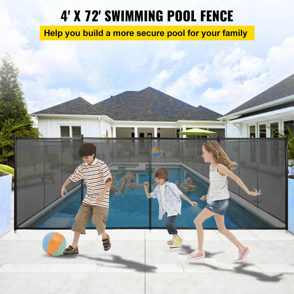 4Ft x 72Ft Pool Fence Swimming Fence in Ground Life Saver Fence Portable