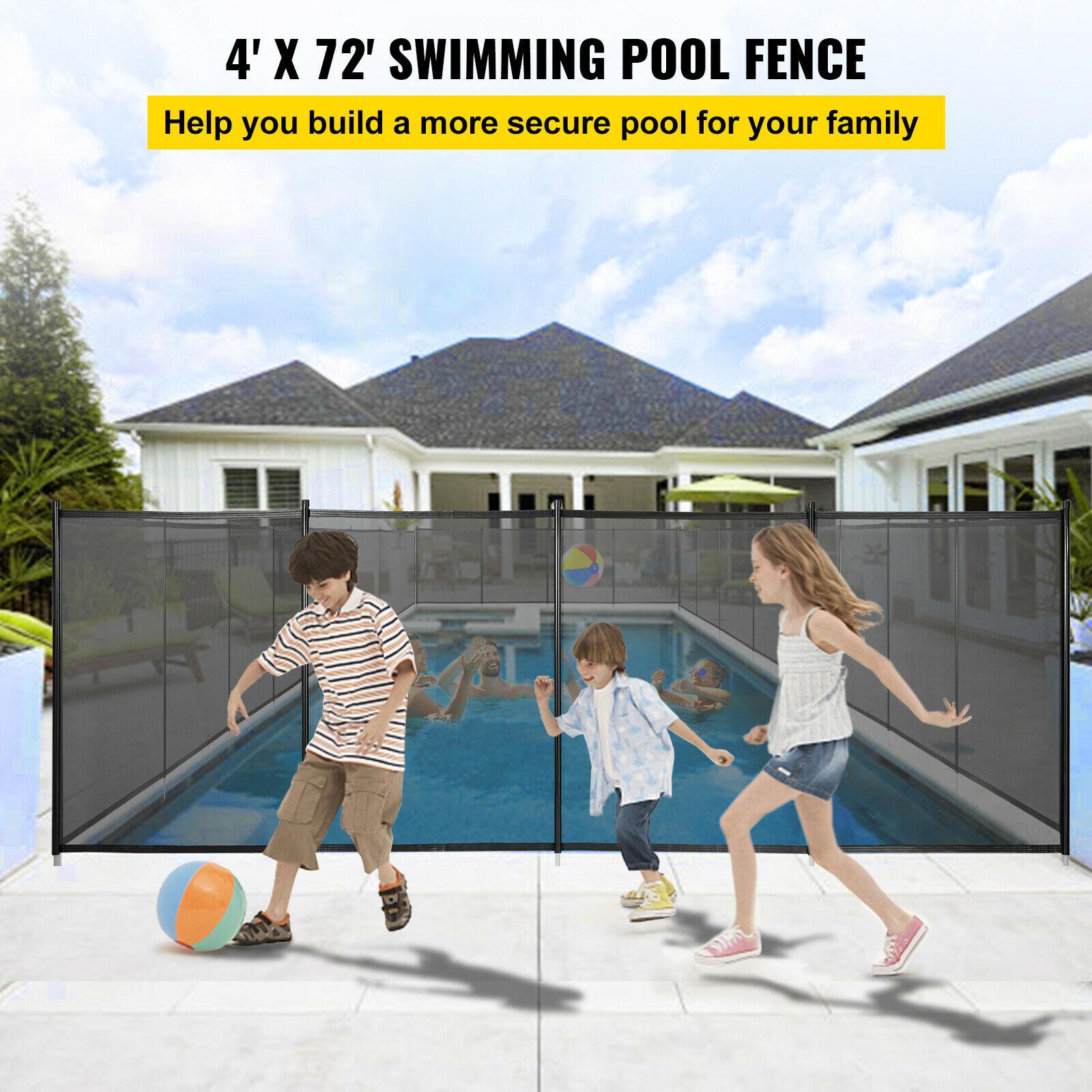 4Ft x 72Ft Pool Fence Swimming Fence in Ground Life Saver Fence Portable