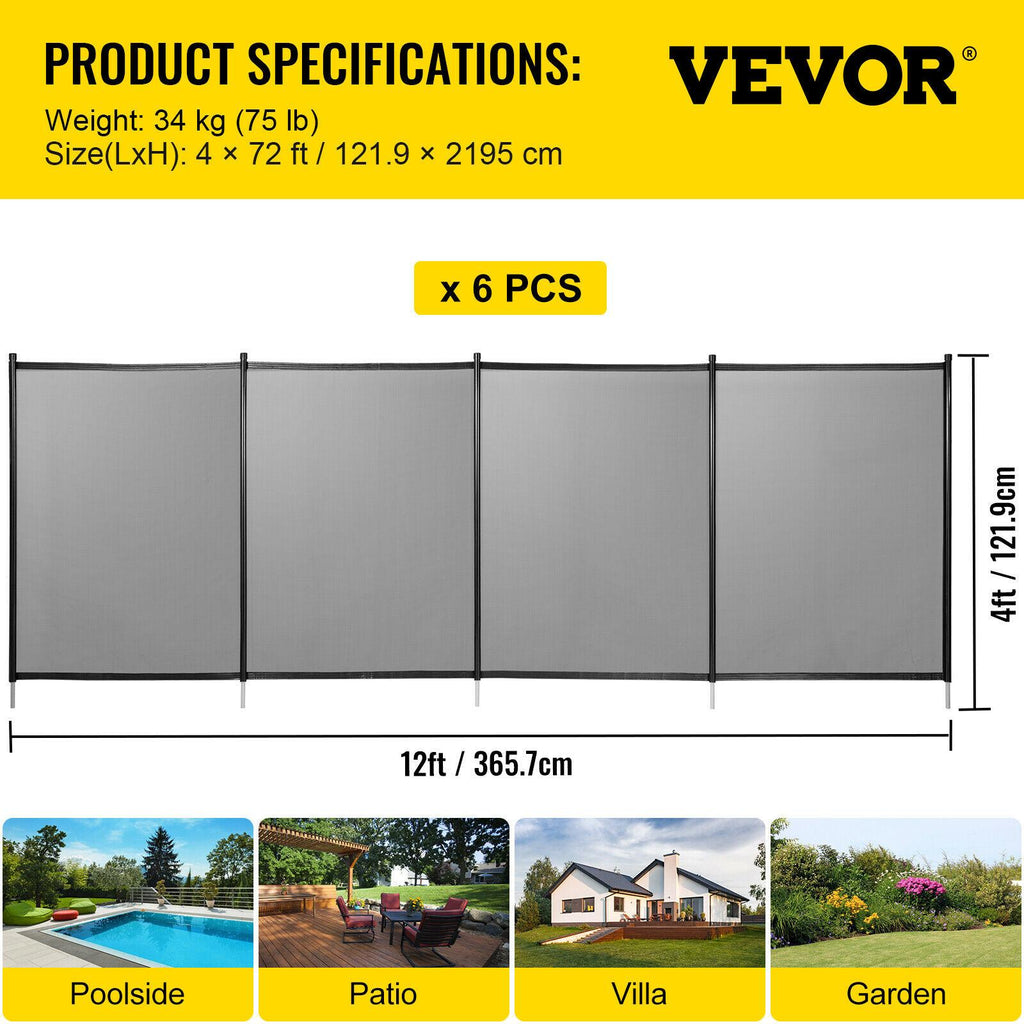 4Ft x 72Ft Pool Fence Swimming Fence in Ground Life Saver Fence Portable