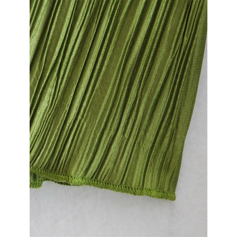 solid color pleated blouse
