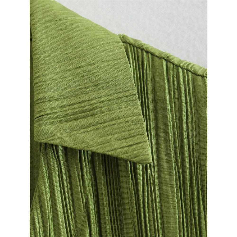 solid color pleated blouse