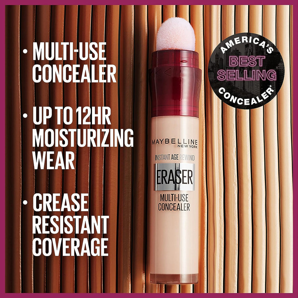 Maybelline New York Instant Age Rewind Eraser Dark Circles Treatment Multi-Use Concealer, 150, 1 Count (Packaging May Vary)