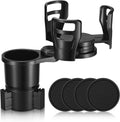 Cup Holder Expander for Car with Car Coasters 4 pcs,THIS HILL 2 in 1 Multifunctional Car Cup Holder Extender Adapter with Adjustable Base for Snack Bottles Cups Drinks,Non-Slip