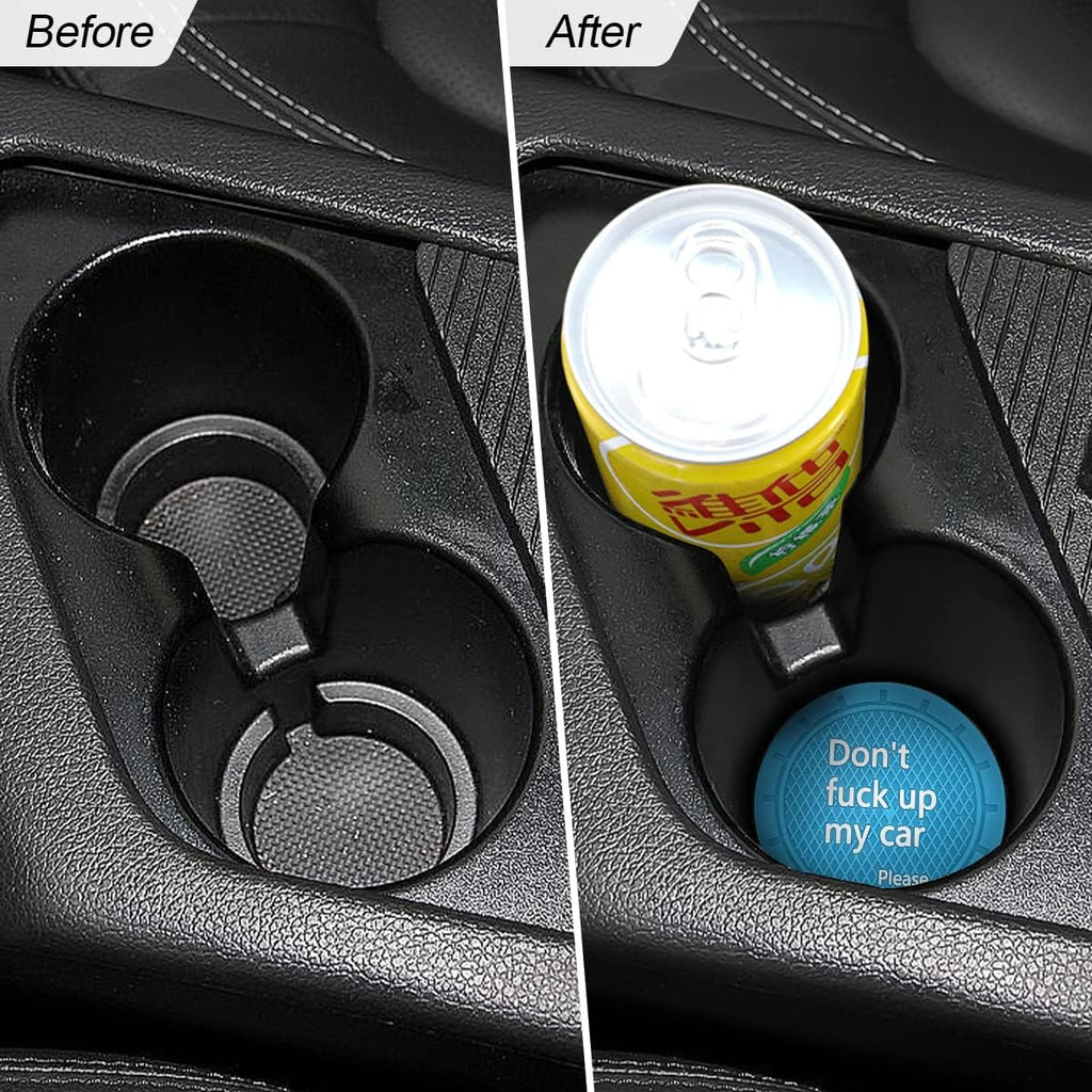 8sanlione Car Cup Coaster, 4Pcs 2.75 Inch Auto Cup Holder Insert Coasters, Anti-Slip Waterproof Embedded Drink Mat, Automotive Interior Accessories for Men and Women (D Light Blue/4PCS)
