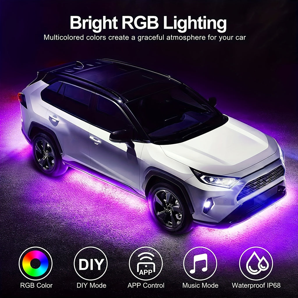 16 Million Dream Colors Chasing - Underglow Kit For Cars, SUVs &amp; Trucks With App &amp; Remote Control