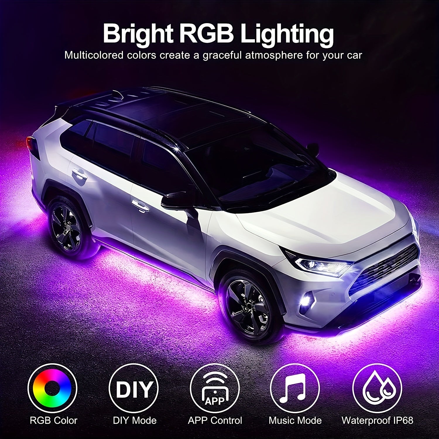 16 Million Dream Colors Chasing - Underglow Kit For Cars, SUVs &amp; Trucks With App &amp; Remote Control