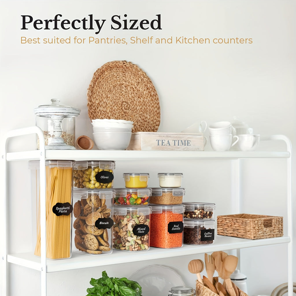 24pcs Airtight Food StoraContainers Set With Lids, BPA Plastic Dry Food Canisters For Kitchen Pantry Organization And Storage, Include Labels