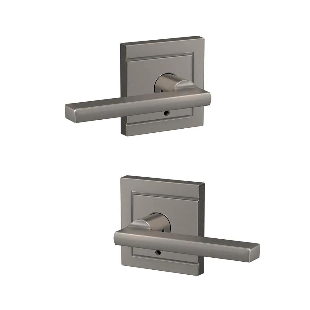 Custom Latitude Satin Nickel Upland Trim Dummy Door Lever (2-pack)