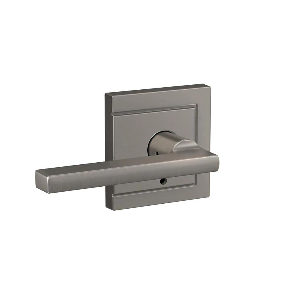 Custom Latitude Satin Nickel Upland Trim Dummy Door Lever (2-pack)