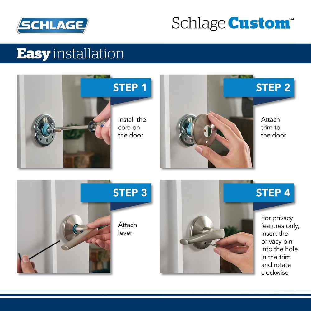 Custom Latitude Satin Nickel Upland Trim Dummy Door Lever (2-pack)