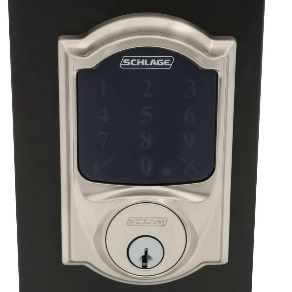 Camelot Satin Nickel Connect Smart Door Lock with Alarm (2-Pack)