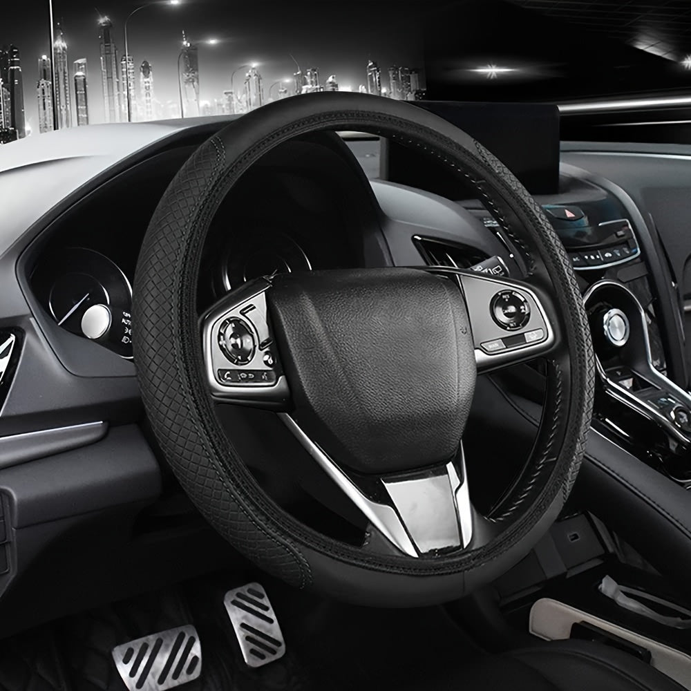 Car PU Leather Steering Wheel Cover