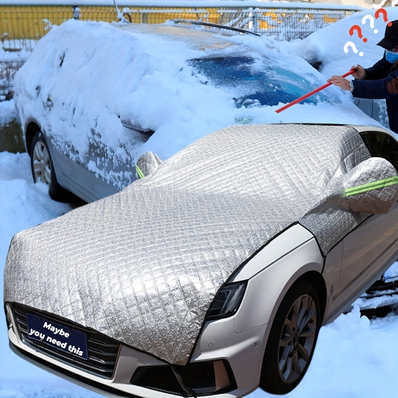 Car Heavy Duty Ultra Thick Protective Windscreen Cover - Snow Ice Frost Sun UV Dust Water Resistent - Pefect Fit For Cars SUVs All Years Summer/Winter