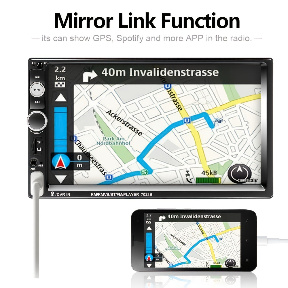 Car Multimedia Player 1080P High Resolution FM Audio Support Mirror Link Backup Camera Support Remote Control AUX Audio For IOS/Android