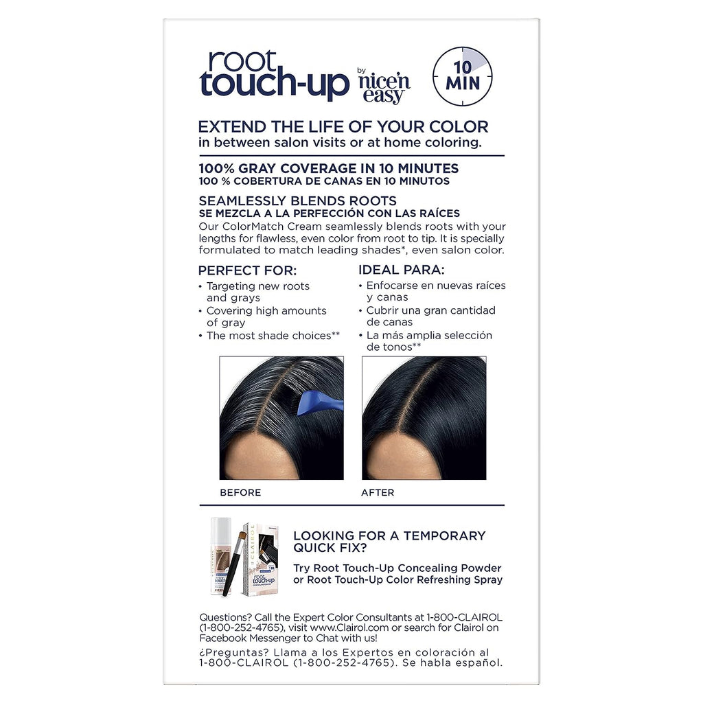 Clairol Root Touch-Up by Nice'n Easy Permanent Hair Dye, 2B Blue Black Hair Color, Pack of 1