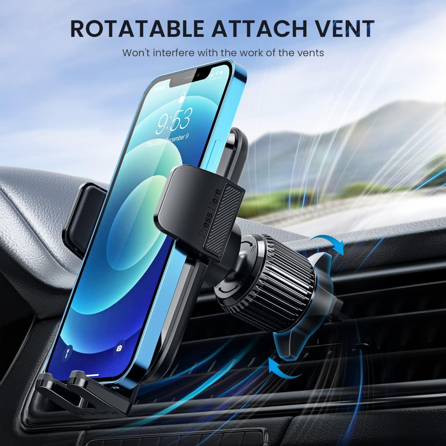 Qifutan Phone Mount for Car Vent [2023 Upgraded Clip] Cell Phone Holder Car Hands Free Cradle in Vehicle Car Phone Holder Mount Fit for Smartphone, iPhone, Cell Phone Automobile Cradles Universal