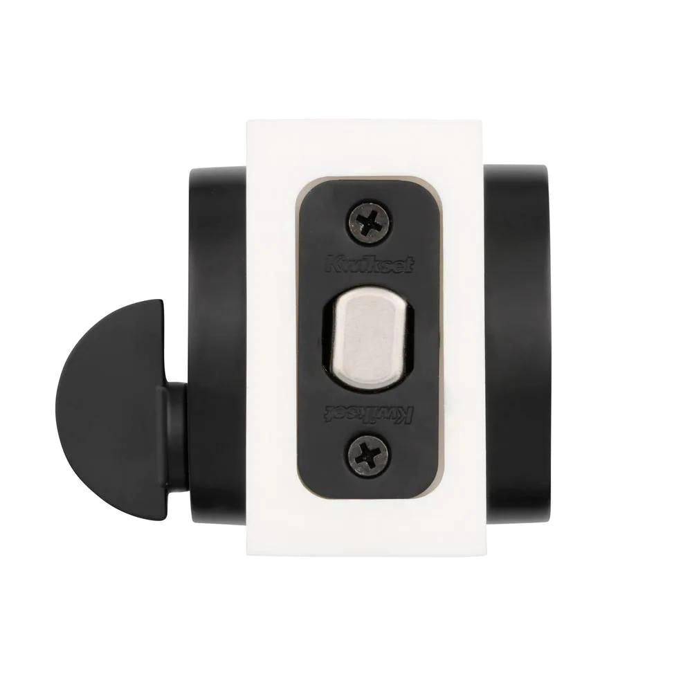 Uptown Low Profile Iron Black Round Contemporary Single Cylinder Deadbolt featuring SmartKey Security