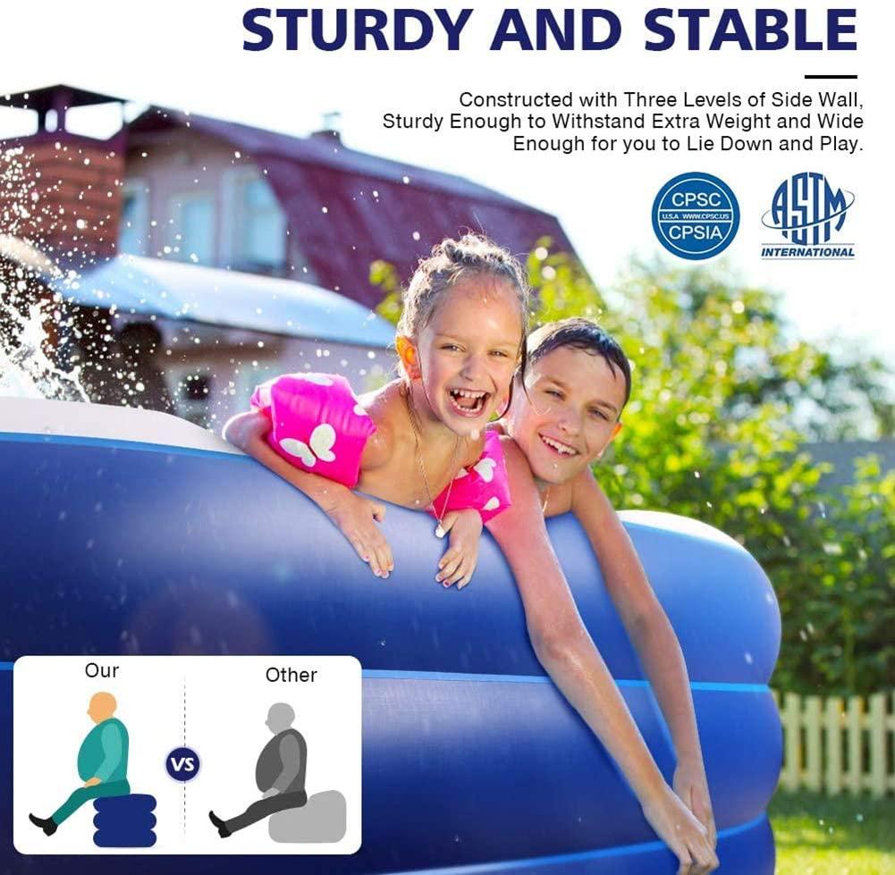 YB&amp;GQ Summer Water Party Kiddie Paddling Pool for Kids Adult Infant,Oversize Thickened Inflatable Swimming Pool,Outdoor Easy Set Family LounPool A 130x90cm(51x35inch)