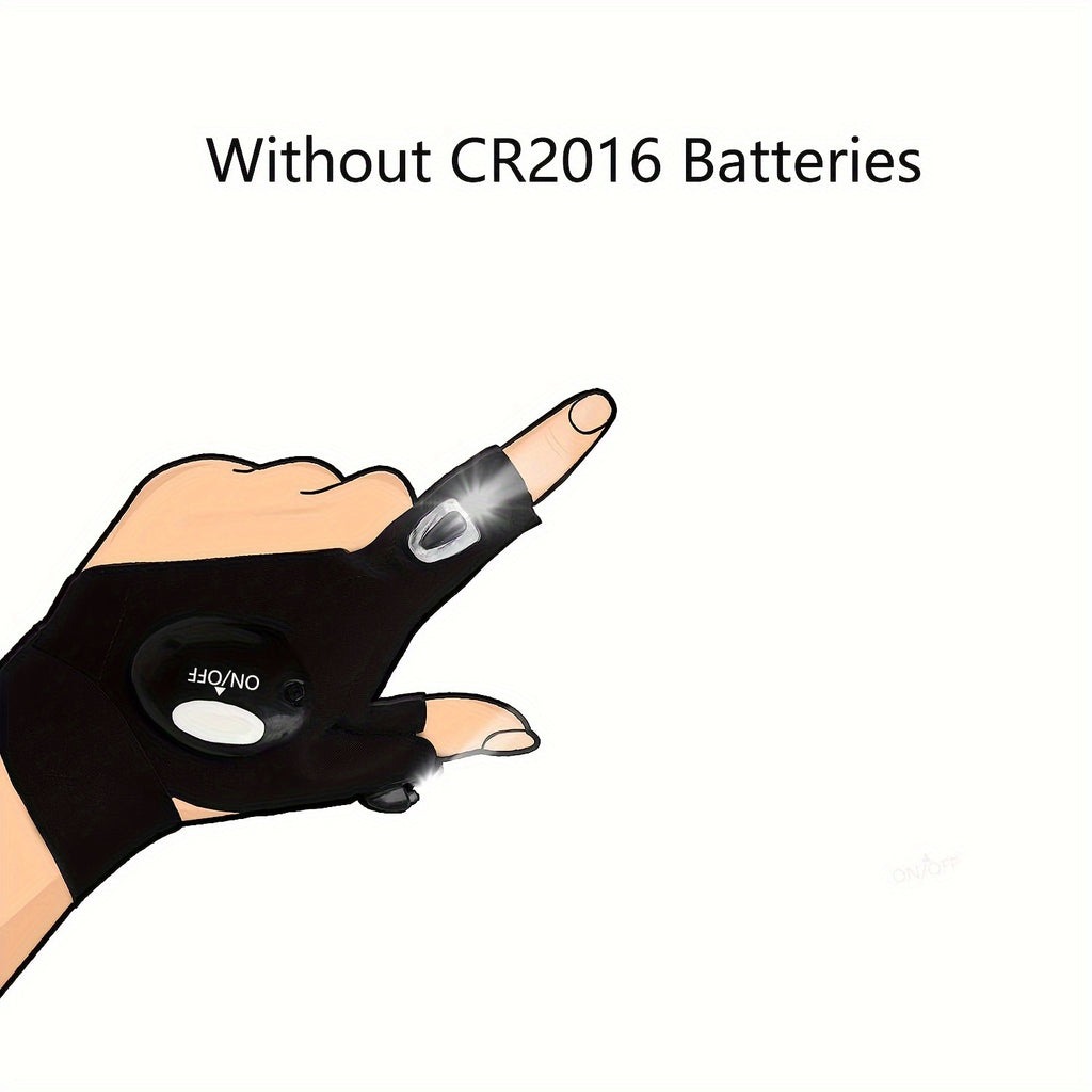 LED Flashlight Gloves-CR2016 Battery Powered (Battery Not Included), Gifts For Dad Boyfriend, Gadget Hands-Lights For Camping Fishing Repairing