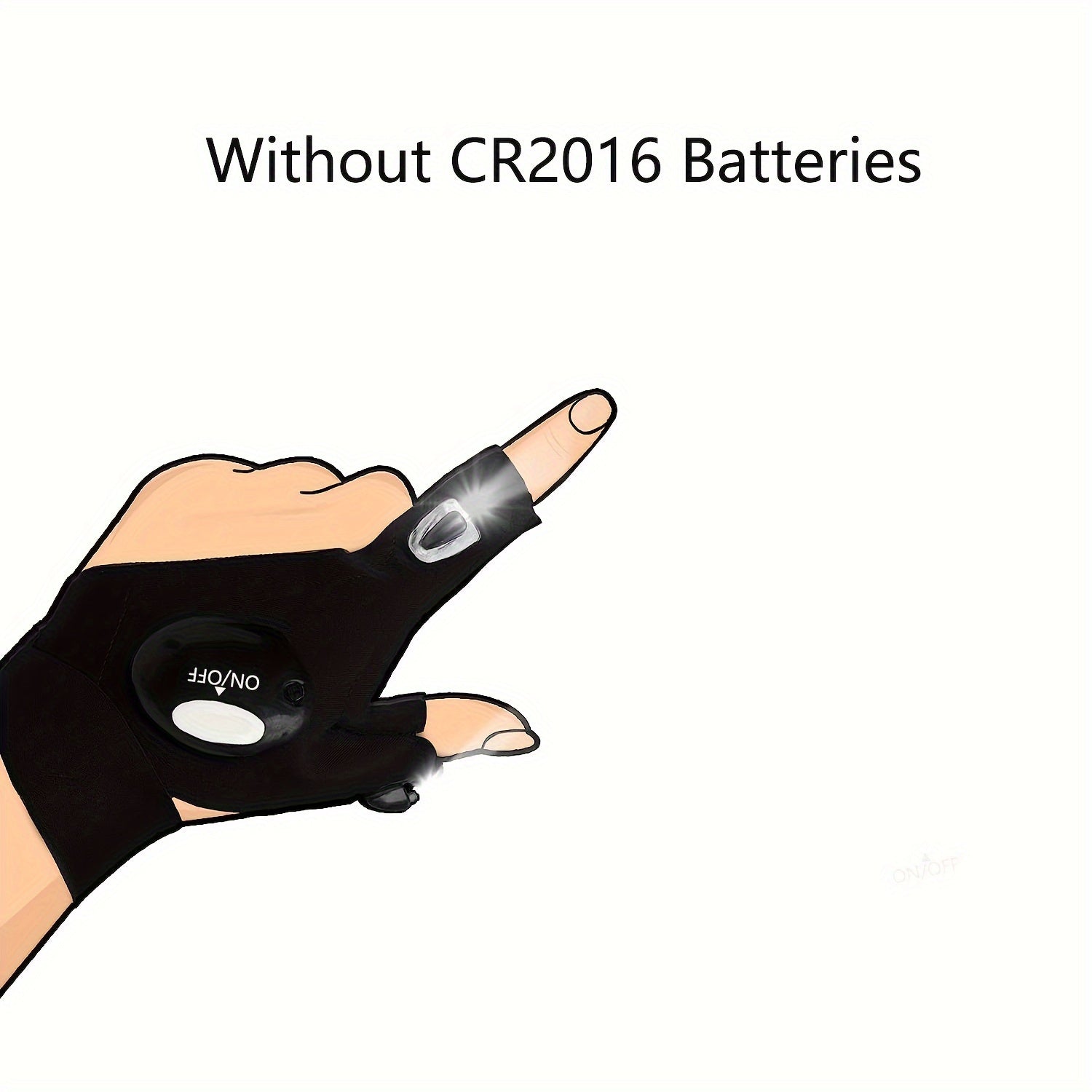 LED Flashlight Gloves-CR2016 Battery Powered (Battery Not Included), Gifts For Dad Boyfriend, Gadget Hands-Lights For Camping Fishing Repairing