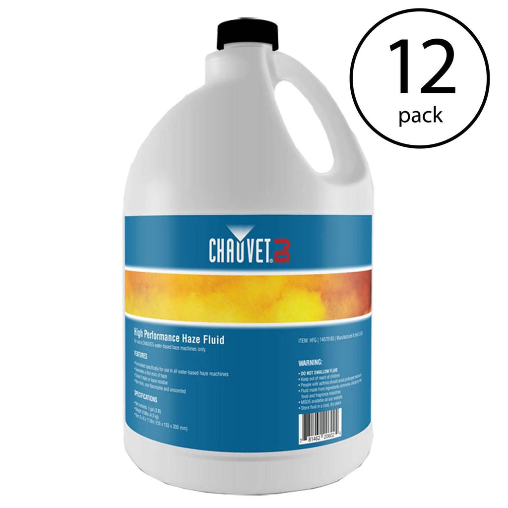 Chauvet DJ Hurricane HFG Water Based Smoke Fog Machine Fluid, 1 Gallon (12 Pack)