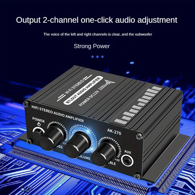 400W Mini Power Amplifier: Get Crystal Clear Audio With 2.0 Stereo Sound For Home/Car Theater System