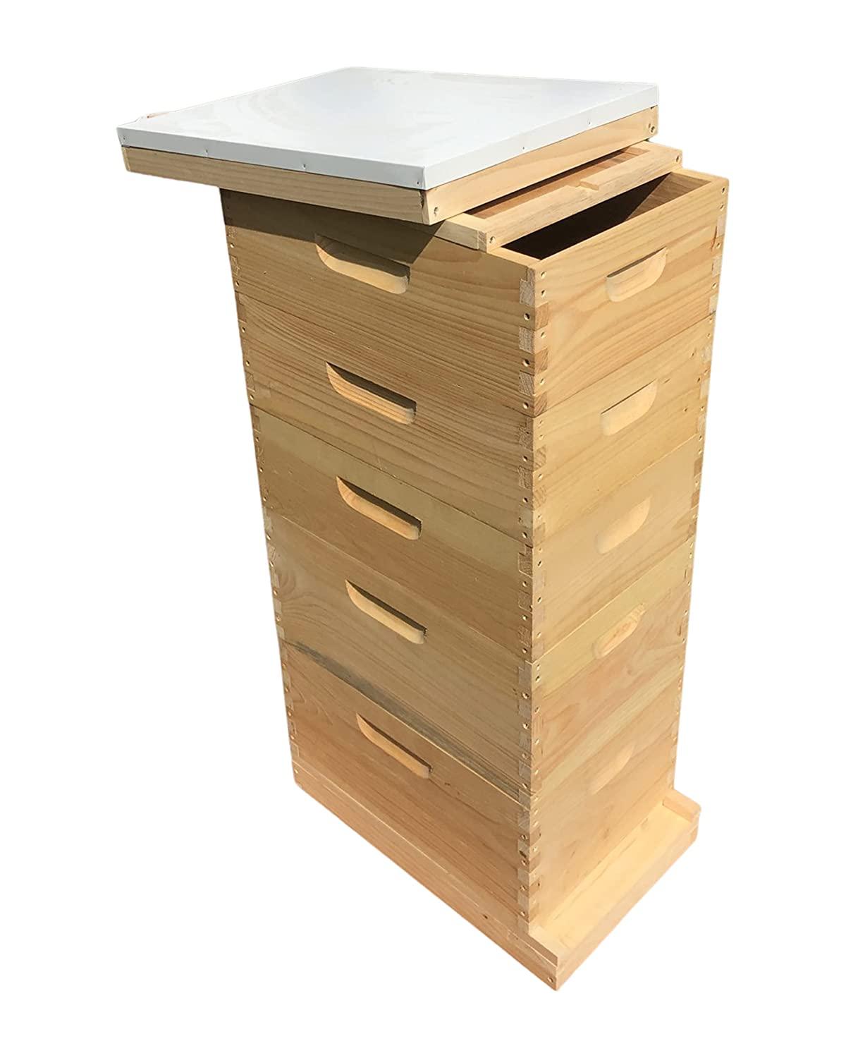 Little Larue Apiary 10 Frame 2 Deep & 3 Medium Beekeeping Bee Hive Body Only (Un-Assembled) Langstroth Made in USA (Screen Bottom)