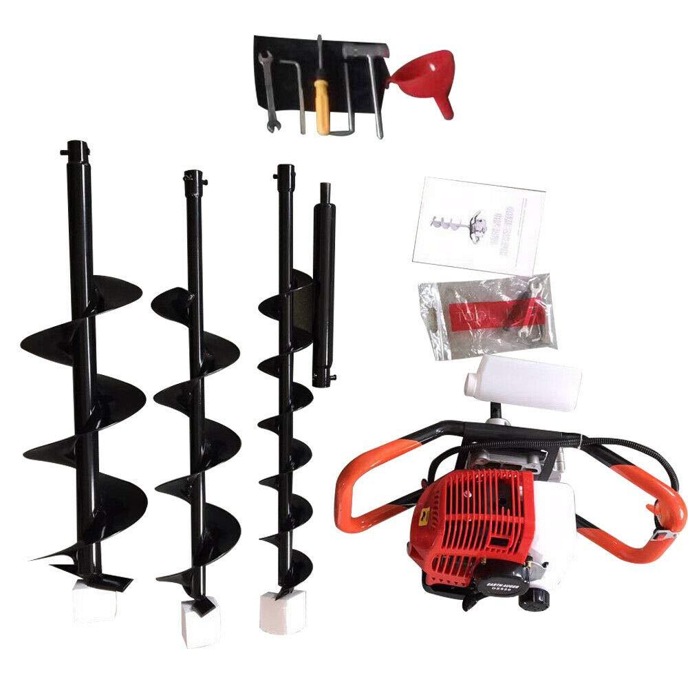 NOLANTISI 52cc Digger, 2.3HP Gas Powered Post Hole Digger Ground Fence 2-Stroke Single Cylinder Gasoline Engine with Earth Auger Drill 4"/6"/8" Bits