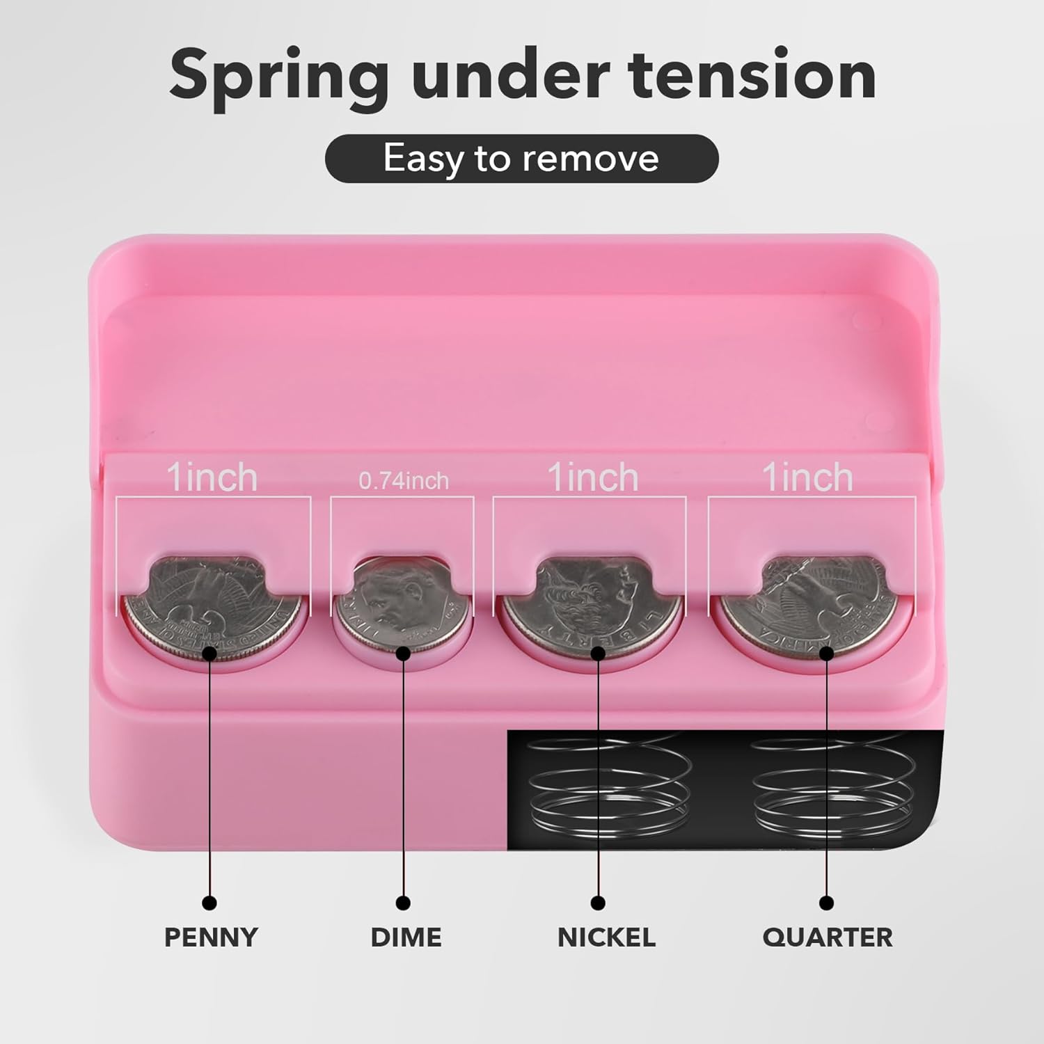 SINGARO Coin Holder for Car, Universal Car Coin Change Organizer, Car Coin Holder Compatible with Coins of Different Sizes, Car Interior Accessories, Suitable for Most Cars, Trucks(Pink)