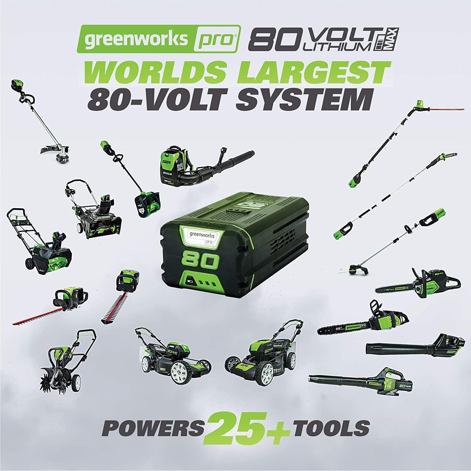 Greenworks Pro 80V 21 inch Brushless Self-Propelled Lawn Mower 4.0Ah Battery and Charger Included, MO80L410 & PRO 80V 16 inch Cordless String Trimmer (Attachment Capable), Tool Only, GST80320