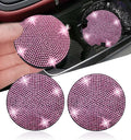 2pcs Bling Car Cup Holder Coaster, 2.75 inch Anti-Slip Shockproof Universal Fashion Vehicle Car Coasters Insert Bling Crystal Rhinestone Auto Automotive Interior Accessories for Women (2 pcs, Pink)