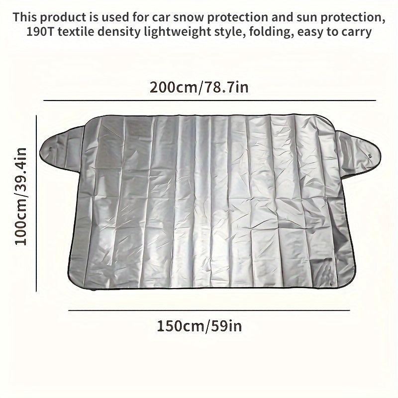 1pc Keep Your Car Protected From Snow And Sun With Our Foldable Windshield Cover!