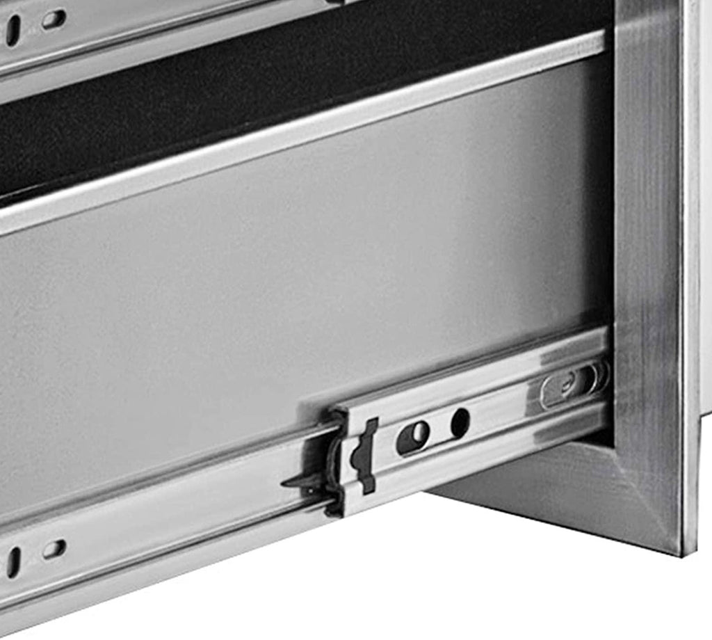 Mophorn Outdoor Kitchen Drawers 17.7 W X 20.5 H X 12.5 D, Flush Mount Double BBQ