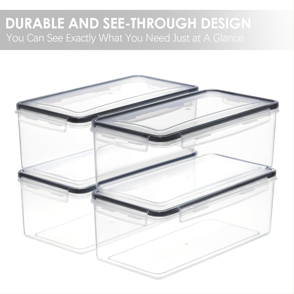 1/2/3pcs Airtight Food StoraContainers With Lids 3.2L, Plastic Spaghetti Container, PP Material BPA Kitchen Pantry Organization And Storage