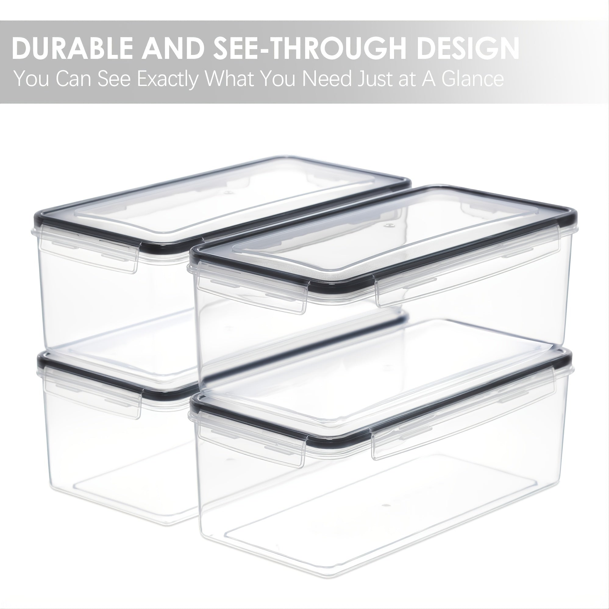 1/2/3pcs Airtight Food StoraContainers With Lids 3.2L, Plastic Spaghetti Container, PP Material BPA Kitchen Pantry Organization And Storage