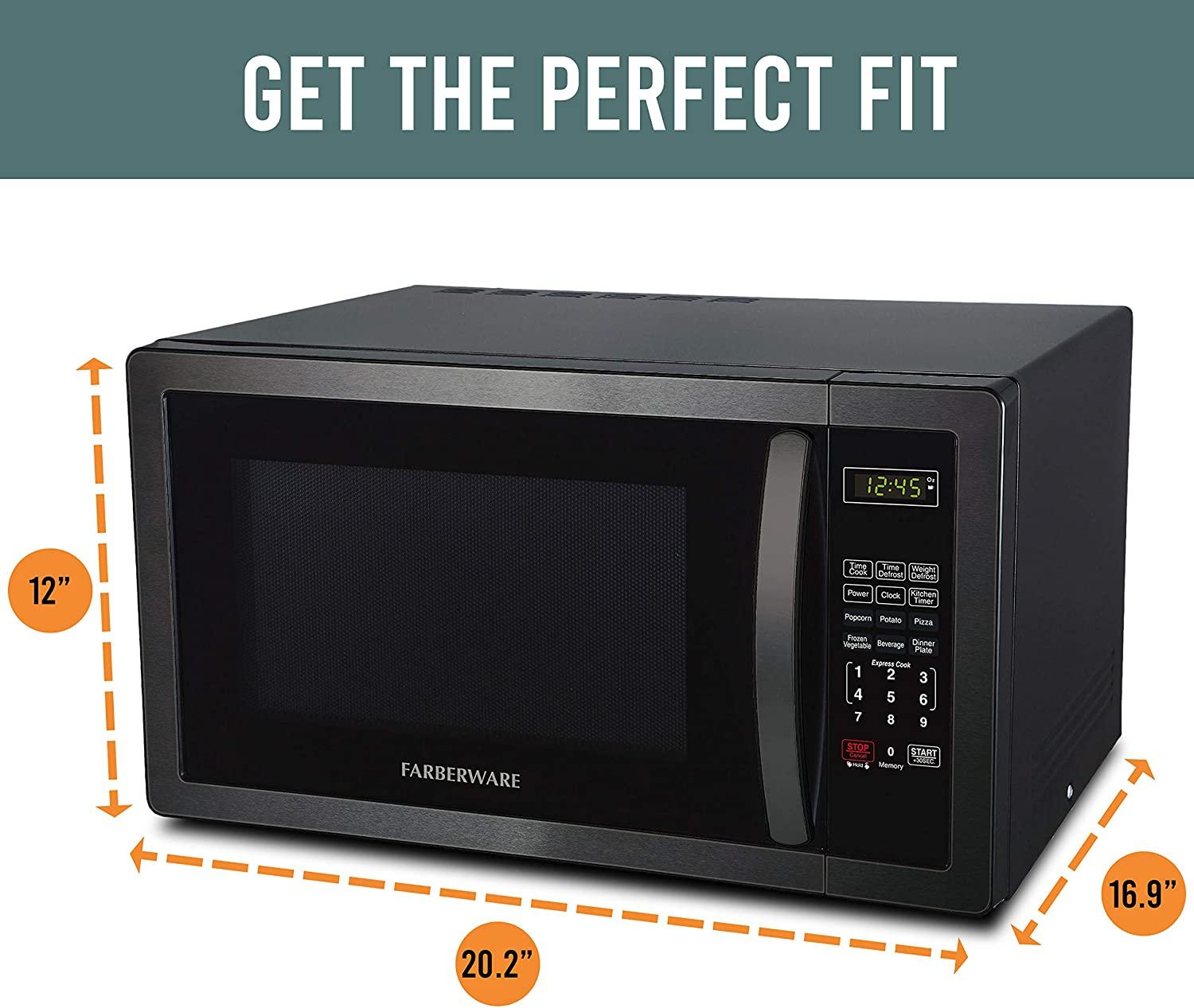 Farberware Classic FMO11AHTBSB 1.1 Cu. Ft. 1000-Watt Microwave Oven, Black  Steel