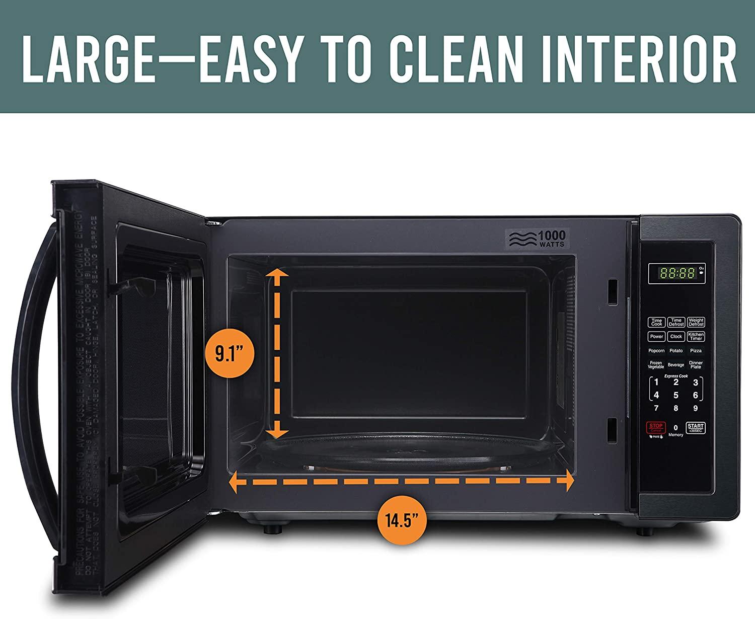 Farberware Classic FMO11AHTBSB 1.1 Cu. Ft. 1000-Watt Microwave Oven, Black  Steel