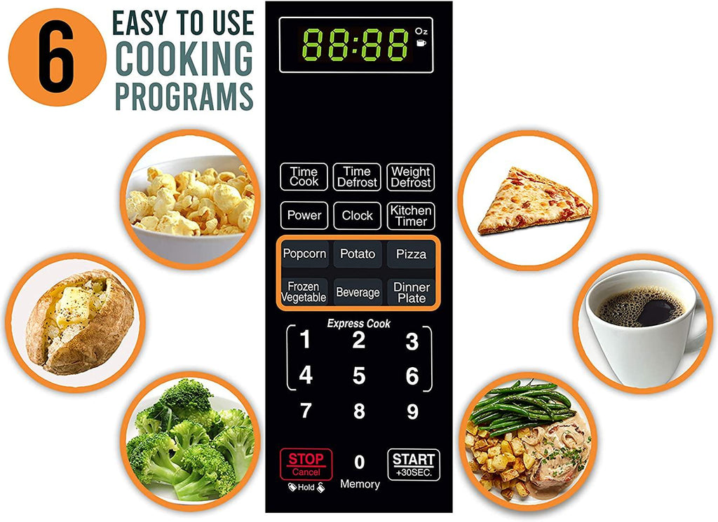 Farberware Classic FMO11AHTBSB 1.1 Cu. Ft. 1000-Watt Microwave Oven, Black  Steel