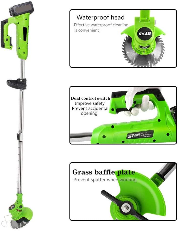 JIUNENG Cordless Grass Trimmer,High Power Weed Wacker 21V,Scalable Trimming Machine(Two Battery)