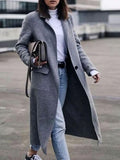 Pure Color Loose Casual Woolen Coat