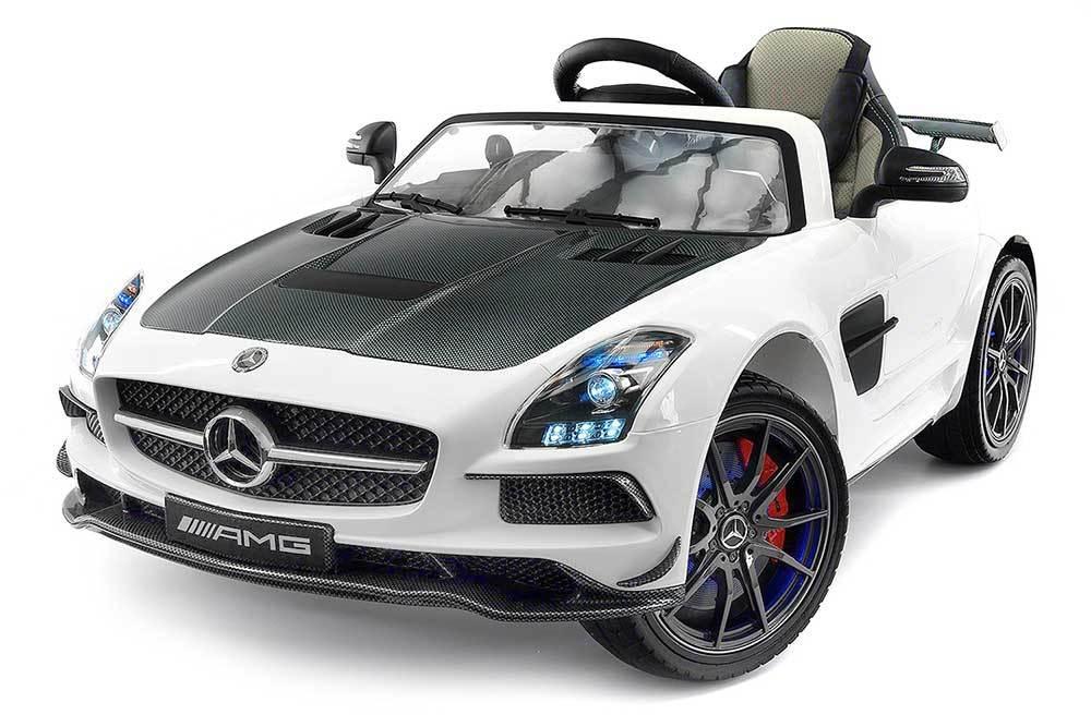 2023 Mercedes SLS AMG 12V Battery Powered Motorized Ride on Toy Car with  in LCD TV, LED Lights, Leather Seat