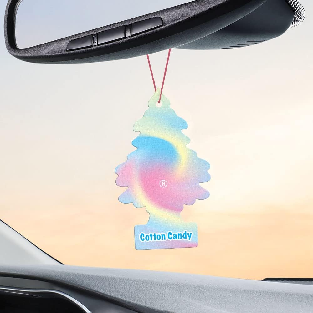LITTLE TREES Air Fresheners Car Air Freshener. Hanging Tree Provides Long Lasting Scent for Auto or Home. Cotton Candy, 24 Air Fresheners