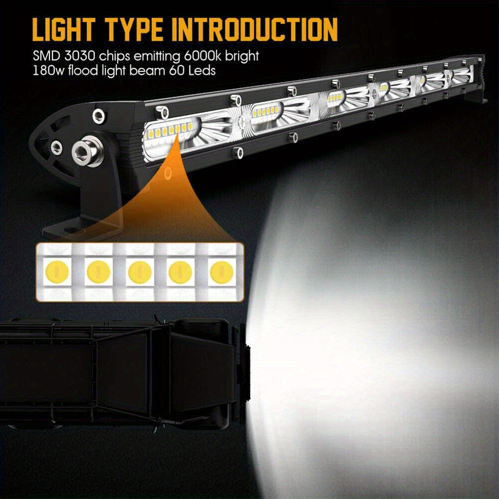 LED Work Light Ultra-thin Single Row LED Light Bar Suitable For Off-road 4x4  Car SUV Trucks Tractor Fog Lights 12V/24V Spot Flood  Light Bar