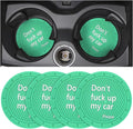 8sanlione Car Cup Coaster, 4Pcs 2.75 Inch Auto Cup Holder Insert Coasters, Anti-Slip Waterproof Embedded Drink Mat, Automotive Interior Accessories for Men and Women (D Light Green/4PCS)
