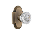 CottaPlate 2-3/8 in. Backset Antique Brass PassaHall/Closet Crystal Glass Door Knob