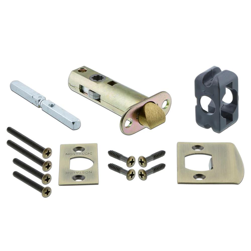 CottaPlate 2-3/8 in. Backset Antique Brass PassaHall/Closet Crystal Glass Door Knob